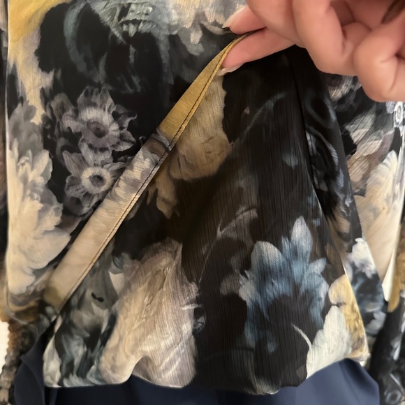 Amanda Uprichard Blue Floral Blouse Ruffle Size medium Revolve - Picture 5 of 8